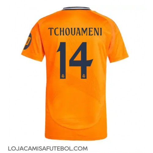 Camisa de Futebol Real Madrid Aurelien Tchouameni #14 Equipamento Secundário 2024-25 Manga Curta